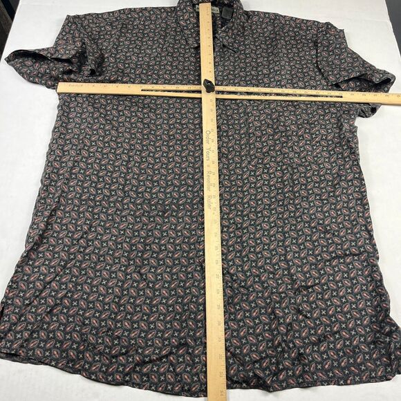 Robert Stock Vintage Silk Shirt XL Short Sleeve Button Front Short Sleeve Artsy - Picture 6 of 10